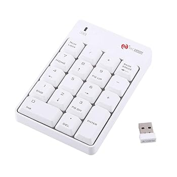 【中古】【未使用】USBテンキー、 2.4GHzワイヤレスナンバーパッド テンキーNumpad18キー 10m遠隔距離 財務会計テンキー サイレントノートブックシザーキー番号キー