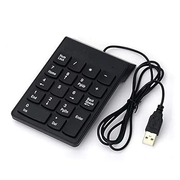 【中古】USB Number Pad Wired Number Pad 18 Buttons Portable Mini Number Pad Financial Accounting Numeric Keyboard Extensions for Laptop, Notebo|AJIMURA-SHOP