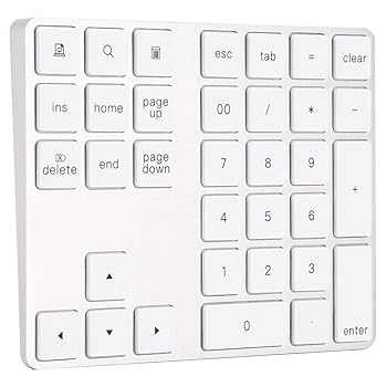【中古】【未使用】テンキーボード ワイヤレスキーパッド 最大伝送距離10メートル BTキーボード 学習 会計 作業 オフィス(銀) 16,592円