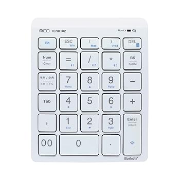 【中古】【未当て嵌める】MCO Bluetoothテンキー 白いこと TENBT02/WH パソコン・周辺機器-テンキー-マウス・キーボード・入力機器