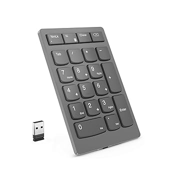 【中古】【未使用】Lenovo Lenovo Go ワイヤレス 数値キーパッド 2.4G USB Type-A ワイヤレスレシーバー接続 テンキー シザーリフトキー Tabキー付き クリアキー付