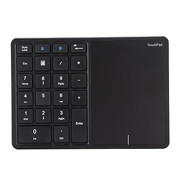 【中古】【未使用】ワイヤレステンキー 22キーポータブル充電式テンキー タッチパッド付き タイプC Bluetooth 2.4Gデュアルモードキーバロード ラップトップノート