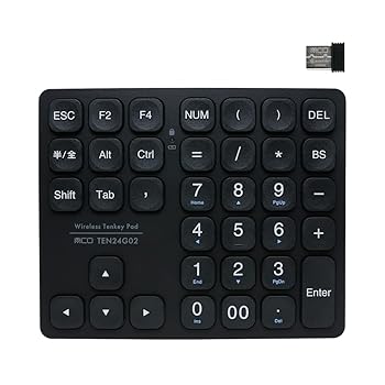 【中古】ミヨシ(Miyoshi) MCO Windows用 テンキー ワイヤレス 方向キー付き 2.4GHz接続 36キー Type-C充電式 最大約75時間可動 充電時間2時間 関数入力に