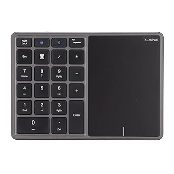 【中古】ミニテンキー、タッチパッド付き、2.4GワイヤレスBluetooth 4.2数字パッド、22キータイプC充電式、Win、IOS、Android、OS X(グレー)|AJIMURA-SHOP