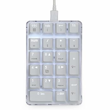 【中古】【未使用】TJK テンキー テンキーボード PC向け メカニカル 青軸 USBテンキーパッド 有線 数字キーボード 21キー設置 バックライト付き 人間工学 持ち運び