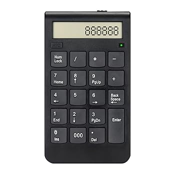 【中古】【未使用】19 キーワイヤレス テンキー 2.4G Usb テンキー電卓、無線 数字キーボード/電卓、デジタルディスプレイ付き usb充電式ミニテンキー USBレシーバ