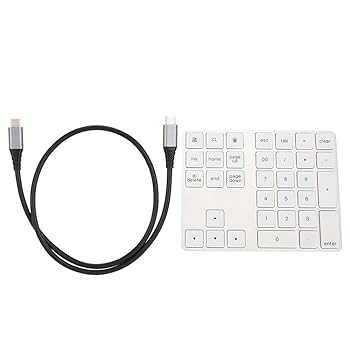 【中古】【未使用】テンキーボード 数字キーパッド 34キーデザイン 可 BTキーボード オフィス 会計 作業 学習(銀)