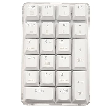 【中古】【未使用】ノートブックデスクトップPC用、チェリーブルースイッチ付き、21キーホワイトバックライト付き、メカニカルテンキーテンキー