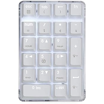 【中古】Pasotim 機械式テンキー ブラウンスイッチ有線ゲーミングキーパッド クリスタルケース ホワイトバックライト付き21キーミニテンキーキーパッド