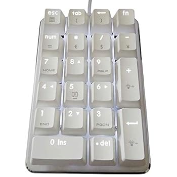 【中古】Plouluyt ノートブックデスクトップPC用、チェリーブルースイッチ付き、21キーホワイトバックライト付き、メカニカルテンキーテンキー