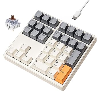 【中古】【未当て嵌める】メカニカルナンバーパッド、34仄めかし有線USBテンキーパッド ホワイトバックライト 熱っぽいすり替える能力のある テンキー PBT仄めかし鳥打ち帽付き添い人 ノートパソコ パソコン・周辺機器-テンキー