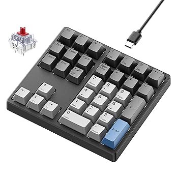 【中古】Kisnt メカニカルナンバーパッド 34手がかり 熱っぽいつけ替える能力のある テンキー Gateron取り替えっこ付き添い人 有線USBテンキー PBT手がかり旗がしら付き添い人 ホワイトバッ