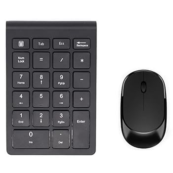 【中古】ワイヤレステンキー マウス セット ワイヤレスマウス テンキー ワイヤレス 無線 静音 2.4GHz USB 22キー 電池式 薄型 USB接続 疲れにくい 人間工