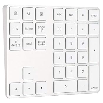 【中古】【未使用】USB BTキーボード 34キーデザイン テンキーボード 可 オフィス 会計 作業 学習 (銀)