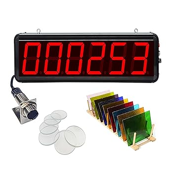 【中古】【未当てはめる】LEDカウンタ米突、赤いこと6デジタルLEDタコメーター、最高限度999999までかぞえ上げる、玻璃、色および澄み切ったな物体に特化、嗅ぎわける活動の領域9.8-15.7in