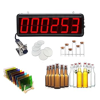 【中古】6桁LEDデジタルカウンター、0-999999、ガラス用、各種透明、不透明物体、感知距離20-45cm、4インチレッドカウンター、ベルトコンベア、ガラス工