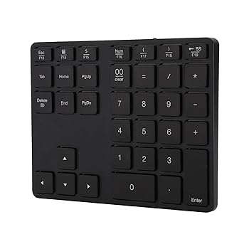 【中古】【未使用】ワイヤレステンキー、超薄型充電式テンキー、Bluetooth 5.0、Windows 8 / 8.1 / 10およびMac OSシステム用の35キーテンキー (黒)