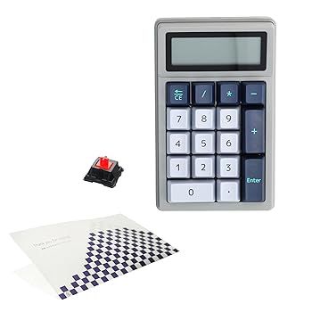 【中古】【未使用】DENTEN(キースイッチカラー：赤軸)＆おもてな紙セット 電卓 テンキー 計算機 メカニカルキースイッチ 計算器 USBテンキー テンキーボード