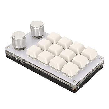 【中古】【未使用】ミニテンキー 12 キー、RGB ライト付き有線 USB テンキーパッド、3 ノブブルースイッチ、ラップトップ、タブレット PC、PC デスクトップ用 DIY