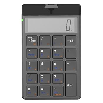 【中古】ワイヤレス4.0テンキー、電卓機能付きの充電式19キーサイレントキーパッド、システムコンピューター、スマートフォン、タブレット、ラップトップ