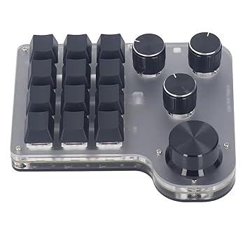 【中古】マクロキーボード、 付きUSBミニマクロメカニカルキーボード、 3モード接続RGB LEDブルースイッチ1個ゲーム、オフィス使用、メディアコントロー