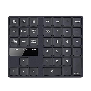 【中古】【未使用】ワイヤレステンキー 充電式 テンキーボード キーパッド 35キー ナンバーパッド 数字キーボード PC システム 超サイレントノートブック用