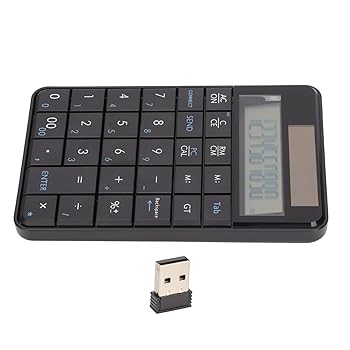【中古】【未使用】電卓テンキー 29キー 2 in 1 2 4GHz ワイヤレス接続 USB電卓テンキー ソーラーパネル付き ラップトップ 学校 銀行 財務会計用 テンキーボード PC