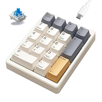 【中古】【未当て嵌める】数詞パッド 力学的テンキー 有線USB 判定基準17手がかり テンキー PBT手がかり旗がしら付き添い人 ホワイトバックライトキーパッド マイコン万覚え帳 マイコン TKL 手がかり
