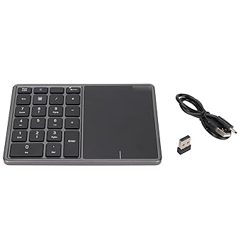 【中古】【未使用】ワイヤレステンキー 22キー2 4Gデュアルモードテンキータッチパッド付き PC ポータブルタイプC 10キーナンバーノートパソコン デスクトップ用キ