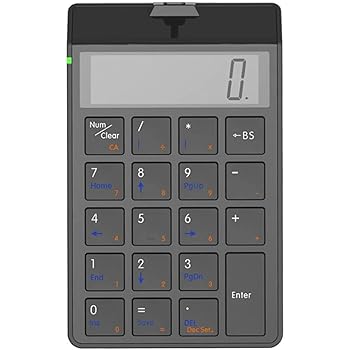 【中古】ワイヤレスBluetooth4 0テンキー 電卓機能付きの充電式19キーサイレントキーパッド タブレット スマートフォン ラップトップに適しています|AJIMURA-SHOP