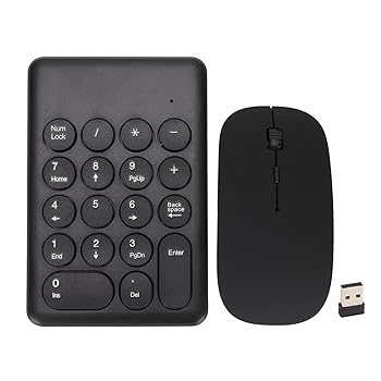 【中古】数字キーパッド 数字キーパッド 18Keysワイヤレスミニ数字キーボードマウスコンボセット 便利な操作 高度な光学トラッキング Windows用ラグフリ