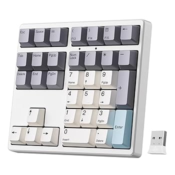 【中古】テンキー 2 4G接続 テンキー ワイヤレス レシーバー付き メカニカルキーボード 34キー テンキーボード テンキー 充電式 メカニカル 矢印キー ホ