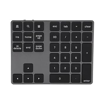 【中古】Bluetooth テンキー バックライト付きキーボード 金属素材の充電式テンキー スリム 34 キー Mac PC 用の持ち運びが簡単 ラップトップ Win IOS と