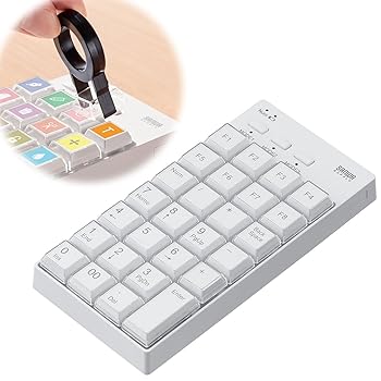 【中古】イーサプライ テンキー プログラマブル Bluetooth ワイヤレス 27キー 左手デバイス ショートカット 自作 キー割り当て DTM CAD Win専用 ホワイト