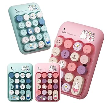 【中古】ミッフィー ワイヤレス テンキー(2カラー) テンキー キーボード usb bluetooth ソフトタッチ ブルー ピンク かわいい 無線 miffy 正規品 (ブ