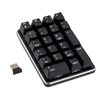 【中古】【未使用】2.4Gワイヤレス機械式テンキー21キーミニテンキーキーボードブラック