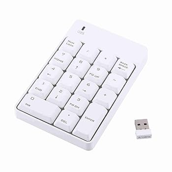 【中古】SustVita USB テンキー、2.4GHz コアレス、18 キー、コードレス テンキー テンキー、ラップトップ PC と互換性あり、ホワイト (白)