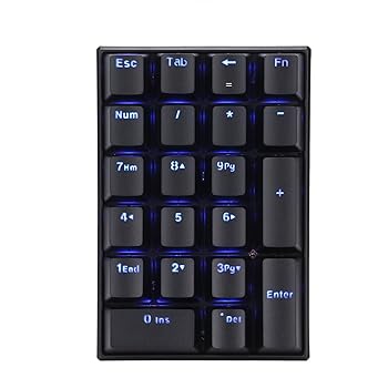 【中古】【未使用】有線テンキー、21キーLEDメカニカルナンバーキーボード、段付きキーキャップ付き、USBテンキー財務会計キーボード、ラップトップコンピュータPC