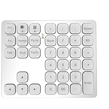 【中古】【未使用】Bluetooth ワイヤレス レンチタイプ Type-C充電 超薄型金属構造 連動接続 Bluetooth テンキー テンキー 片手デバイス対応 (ホワイト,テンキー)