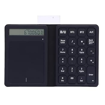 【中古】23キー Bluetooth テンキー タッチパッドと電卓付き 3 in 1 折りたたみ式ワイヤレステンキー 超薄型 PUレザーケース付き タブレット ノートパソ