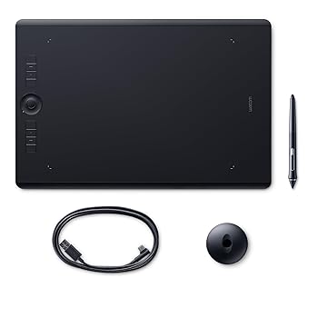 【中古】【未使用】Wacom Intuos Pro graphic tablet 5080 lpi 311 x 216 mm USB/Bluetooth Black