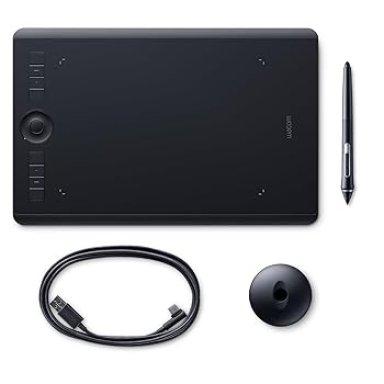 【中古】Wacom Intuos Pro graphic tablet 5080 lpi 224 x 148 mm USB/Bluetooth Black
