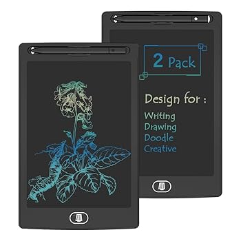 【中古】TIQUS 8.5インチ 繰り返し使えるカラフルなLCDライティングタブレットエライター スタイラス付きメモ帳ボード ブラック 2個パック|AJIMURA-SHOP