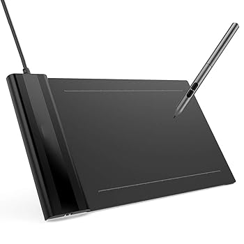 【中古】描画タブレット、ワイヤレスグラフィックタブレット、6X4インチ5080 LPI電子グラフィックタブレット、電磁デジタイザ230ポイント/秒の読み取り速