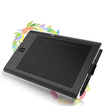 【中古】描画タブレット GAOMON M106K PRO 10 x 6.2インチ 大型グラフィックタブレット、デジタルアートタブレットは12個のショートカットキーでチルト機