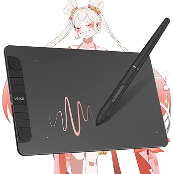 【中古】【未当て嵌める】VEIKK 書き込み溜め桶 10×6in スマホ相応う 両利き 板溜め桶 筆圧感知8192座標軸 偏った考えさぐり当てる±60° ショートカット手がかり6個・文字盤2個 ワット数不必要書き込み ペ