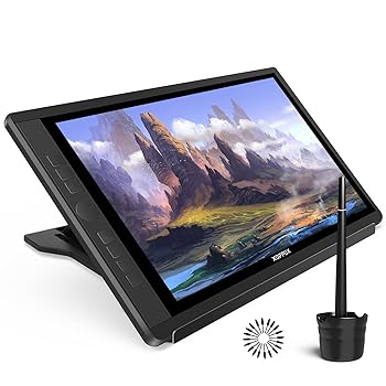 【中古】XOPPOX スクリーン付きドローイングタブレット 15インチ 2-in-1 グラフィックタブレット ドローイングモニター ペンディスプレイ 1080P HD IPSス