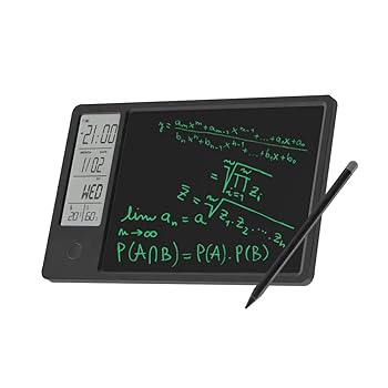 【中古】OVSIBAI LCDライティングタブレット デジタル時計 お絵かきタブレット 温度計と湿度計付き デジタルメモ帳 ロックと消去ボタン付き ホームデスク
