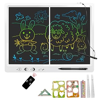 【中古】【未使用】LCDライティングタブレット 子供用 22インチ カラフルなスクリーン描画用タブ リモート分割画面コントロール 消せる機能 教育と学習玩具 3-12歳