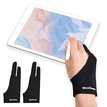 【中古】BlueSwan 2枚パック ドローインググローブ パームリジェクション アーティストグローブ グラフィックスタブレット用 ペーパースケッチ パッドモ